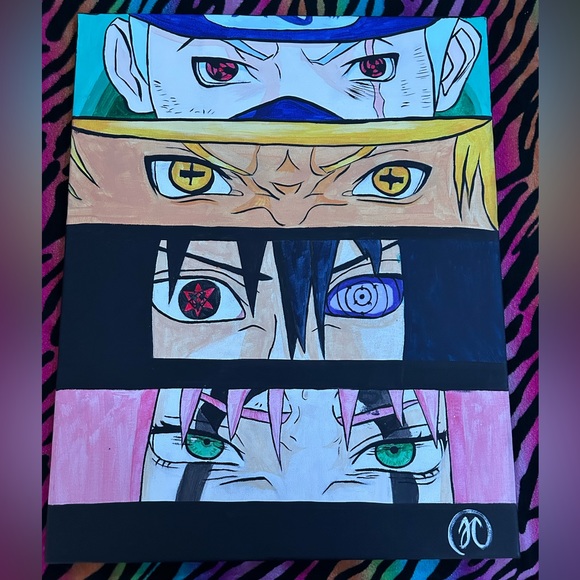 Hand made a 16in by 20in canvas. Naruto acrylic painting - Picture 2 of 2